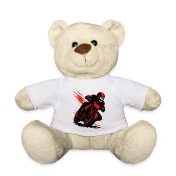 Skeleton Biker - Moto Biker - Teddy Bear - white - Front