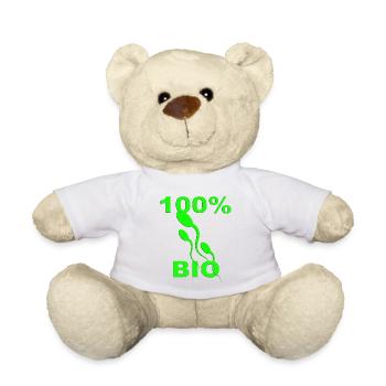 100% Bio Green Eco Symbol | Organic Nature Design - Teddy - Weiß - Vorne
