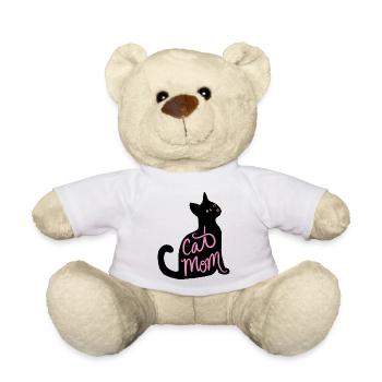 Cat Mom Neon-Schrift - Teddy - Weiß - Vorne