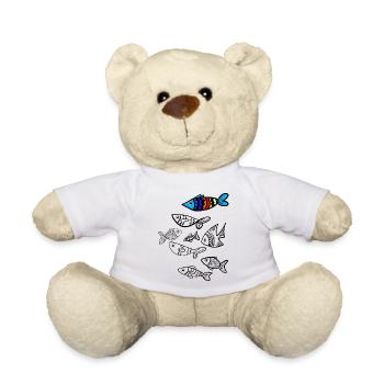 Bunter Fisch über Fische - Teddy - Weiß - Vorne
