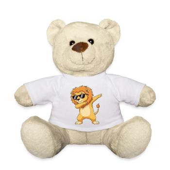 Cool Dabbing Lion Sunglasses Cartoon Art - Teddy Bear - white - Front