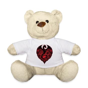 Herz Romantischer Drachenliebhaber Rosen Liebe - Teddy - Weiß - Vorne