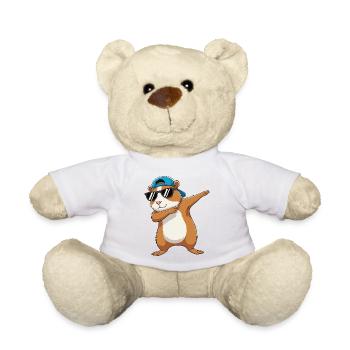 Cool Dabbing Meerschweinchen-Sonnenbrillen-Cartoon-Kunst - Teddy - Weiß - Vorne