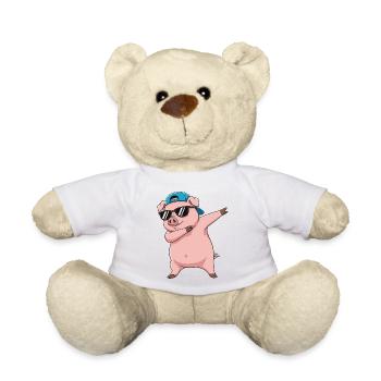 Dessin animé de lunettes de soleil en cochon à faire du dabing - Nounours - blanc - Devant