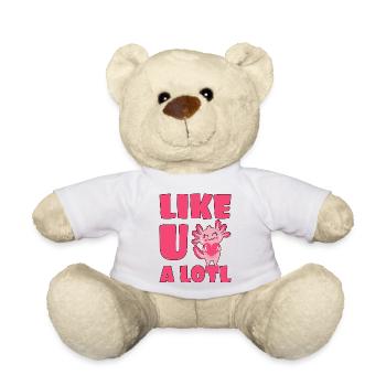 Like U A Lotl Axolotl Heart - Teddy Bear - white - Front