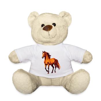 brown horse drawing graphic great horse motif - Teddy Bear - white - Front