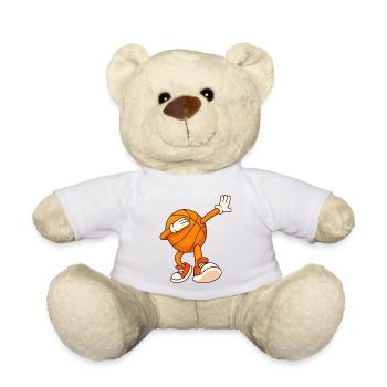 Basketball-Maskottchen Dunks - Teddy - Weiß - Vorne