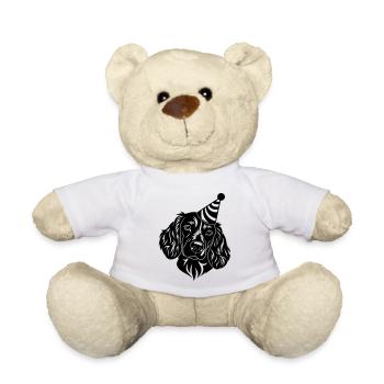 Hund mit Party-Hut - Teddy - Weiß - Vorne