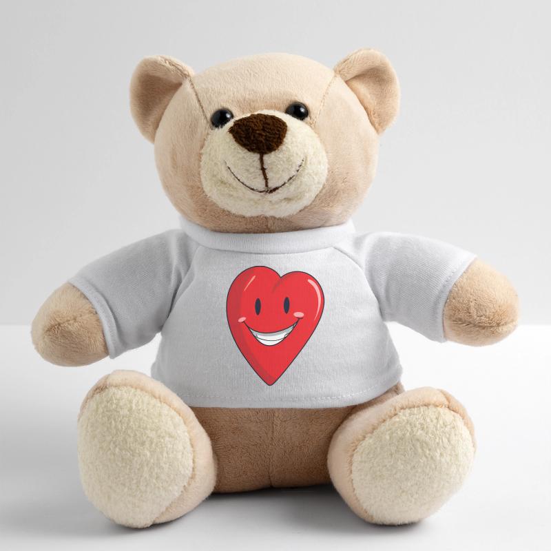 Fröhliches Herz mit Lächeln Teddy