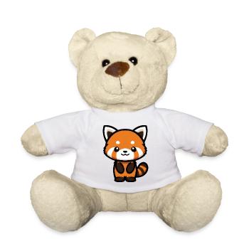Red panda - cute drawing, sweet animal - Teddy Bear - white - Front