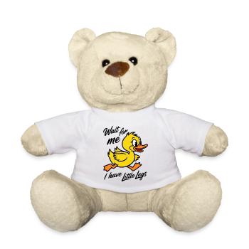 Attends-moi, j’ai de petites jambes - Canard drôle - Nounours - blanc - Devant