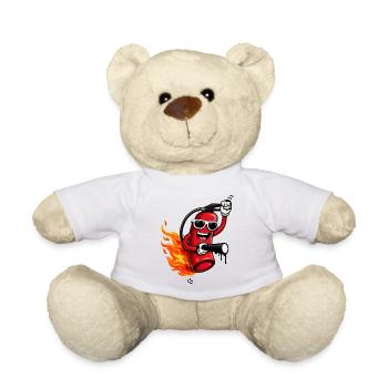 Cooler Feuerlöscher mit Flammen  - Teddy - Weiß - Vorne