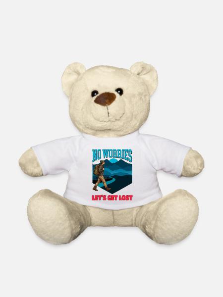 No Worries, Lets Get Lost - Teddy Bear - white