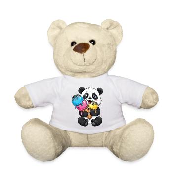 Süßer Panda Cartoon Eis Sommer Süßigkeit - Teddy - Weiß - Vorne