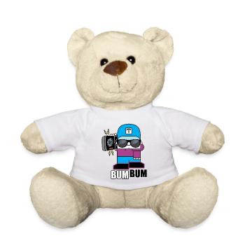 BoomBox Buddy Retro Tee - Teddy - Weiß - Vorne