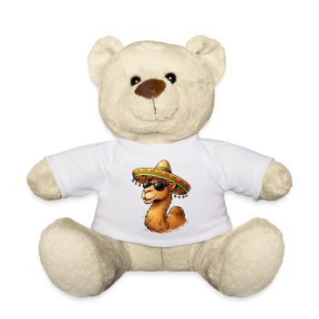 Camel Smile with Sombrero - Teddy Bear - white - Front