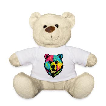 Bär schlecht geleckte Pop-Art - Teddy - Weiß - Vorne