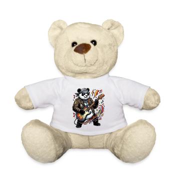 Panda Guitar Rocker in Leather - Teddy Bear - white - Front