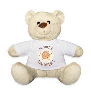 je suis croquer-humour bébé - Nounours - blanc - Devant