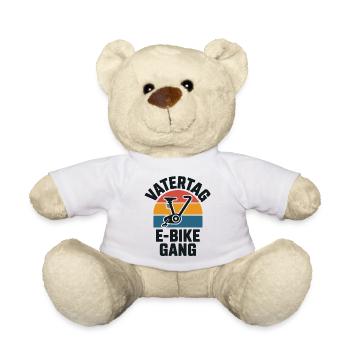 Vatertag E-Bike Gang Papa Geschenk Fahrrad Retro - Teddy - Weiß - Vorne