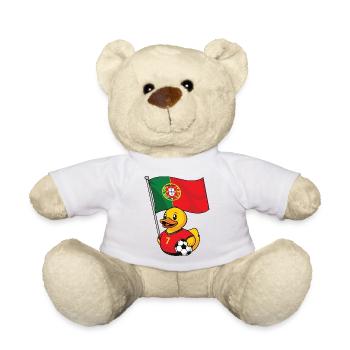 Portugal Football Fan Shirt for Proud Fans - Teddy Bear - white - Front