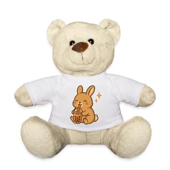 Hase Mit Bubble Tea Kawaii Hase - Teddy - Weiß - Vorne