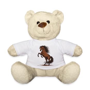 Demonstration eines wilden Reithengstes mit springendem Pferd - Teddy - Weiß - Vorne