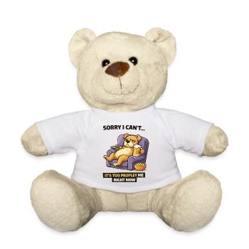 Chill Dog Sofa Beer Meme - Teddy Bear - white - Front