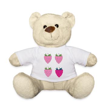Doppel-Himbeer Pop-Art - Teddy - Weiß - Vorne