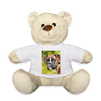 Porträt Boxer Tiefer Blick - Teddy - Weiß - Vorne