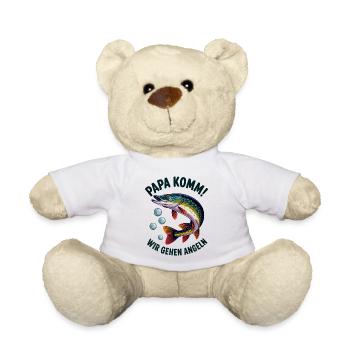 Anglerpapa: Wir gehen angeln - Teddy - Weiß - Vorne