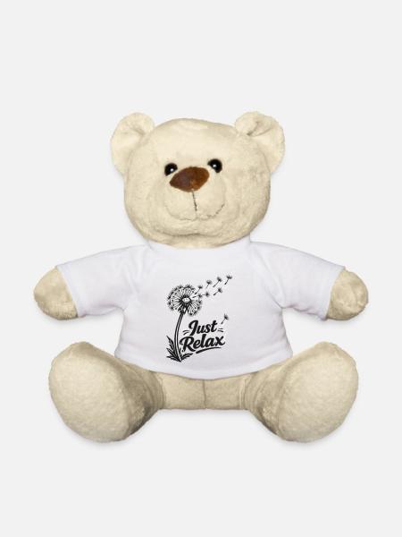 Just Relax Motif – Fun Chill Design - Teddy Bear - white