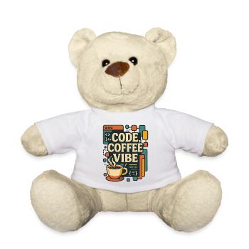 Code Coffee Vibe – Lustiges Programmer T-Shirt - Teddy - Weiß - Vorne