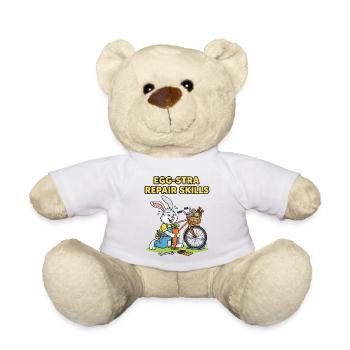 Humour de réparation de vélo de lapins de Pâques - Nounours - blanc - Devant
