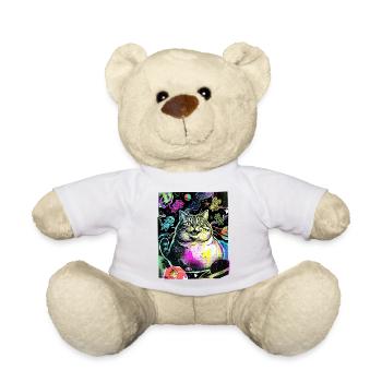 Dicke Weltraum Katze - Teddy - Weiß - Vorne