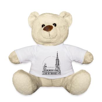 Ulm Motiv 3 Koordinaten – Münster Line Art - Teddy - Weiß - Vorne