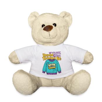 90s Upcycled Throwback Retro Cassette - Teddy Bear - white - Front