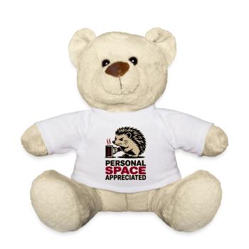 Grumpy Hedgehog Personal Space Introvert Coffee - Teddy Bear - white - Front