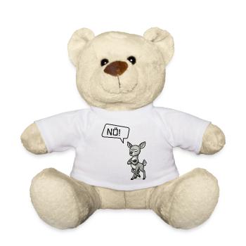Nö! Reh – Süßer Sturkopf sagt Nein Statement - Teddy - Weiß - Vorne