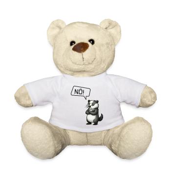 Dachs sagt NÖ! – Sturheit im Retro-Stil - Teddy - Weiß - Vorne