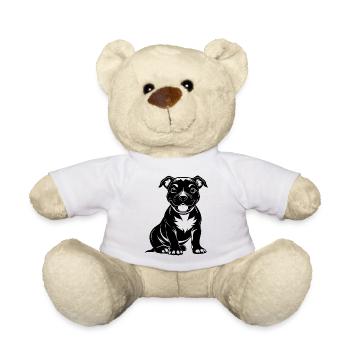 Sweet Happy Pitbul - Teddy Bear - white - Front