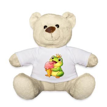 Süßer Frosch mit Eiskrone Sommer Eiscreme Cartoon - Teddy Bear - white - Front