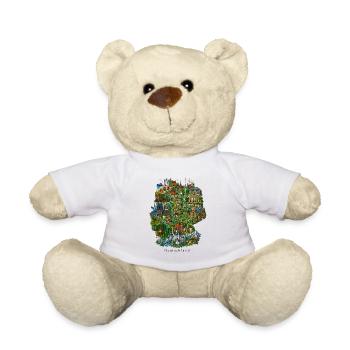 Deutschland Illustration mit Wahrzeichen - Teddy - Weiß - Vorne