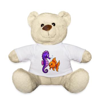 Seepferdchen trifft Goldfisch Freundschaft - Teddy - Weiß - Vorne