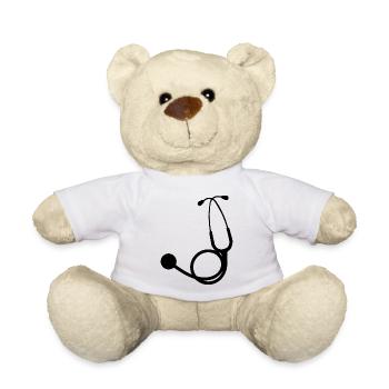Stethoscope black - Teddy Bear - white - Front