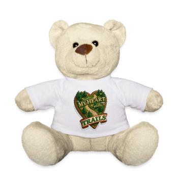 Mein Herz braucht Wanderwege, Natur, Wandern, Wildnis. - Teddy - Weiß - Vorne