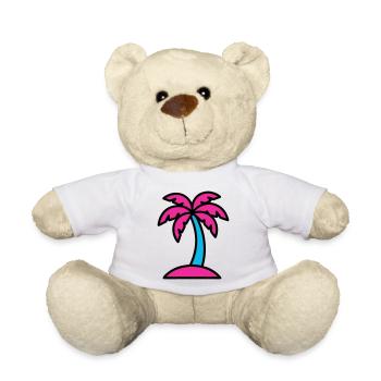 Neon Palme 90er Vaporwave - Teddy - Weiß - Vorne