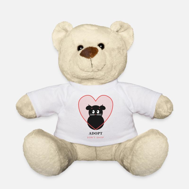 AdoptDontShop Cat Heart Emblem - Teddy Bear - white