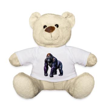 Gorilla Polygon – Farbige Geometrie - Teddy - Weiß - Vorne