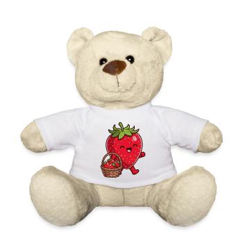 Lustige Erdbeere - Teddy - Weiß - Vorne